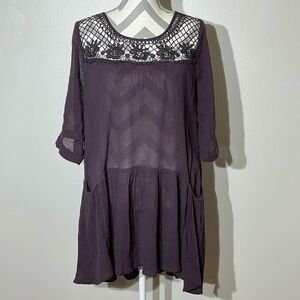 Umgee Dark Purple Size Small Dress Tunic